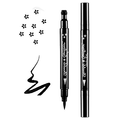 LGSZGDCN 2 in 1 Double-sided Eyeliner Stamp Winged ,Waterproof and Smudge proof Pens Eyeliner Stamp. Perfect Wing Cat Eye Stamp, Long Lasting Liquid Eye Liner , Easy to Use (Plum shape)