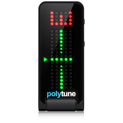 TC Electronic POLYTUNE CLIP Clip-On Tuner with Polyphonic, Strobe and Chromatic Modes and 108 LED Matrix Display for Ultimate Tuning Performance