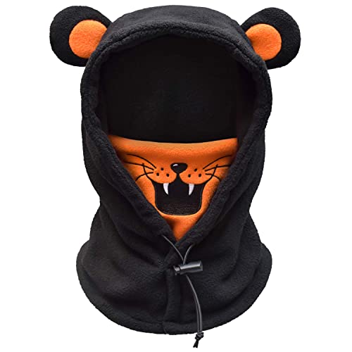 Kids Balaclava Ski Mask, Boys/Girls Washable Fleece Winter Hat with Face Cover for Windproof,Tiger