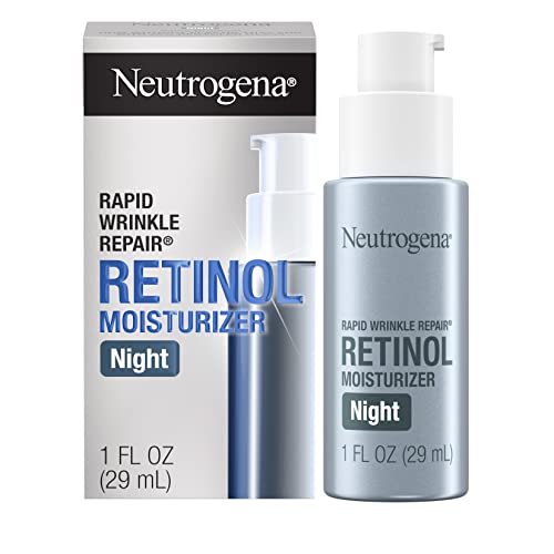 Neutrogena Rapid Wrinkle Repair Retinol Night Face Moisturizer, Daily Anti-Aging Face Cream with Retinol & Hyaluronic Acid to Fight Fine Lines & Wrinkles, 1 fl. oz