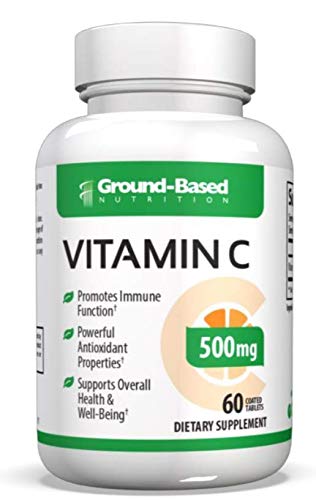 Extra Strength Vitamin C 1,000mg By Ground Based Nutrition – Non-GMO, All Natural, Pure, Real Organic Vitamin C – Megadose of High Potency Bioavailable Vitamin C Supplement – Potent Vitamin C Tablets