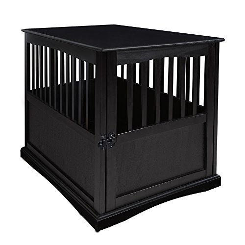 Casual Home Wooden Large Pet Crate, End Table, (Black, 24'W x 36.5'D x 29.25'H)