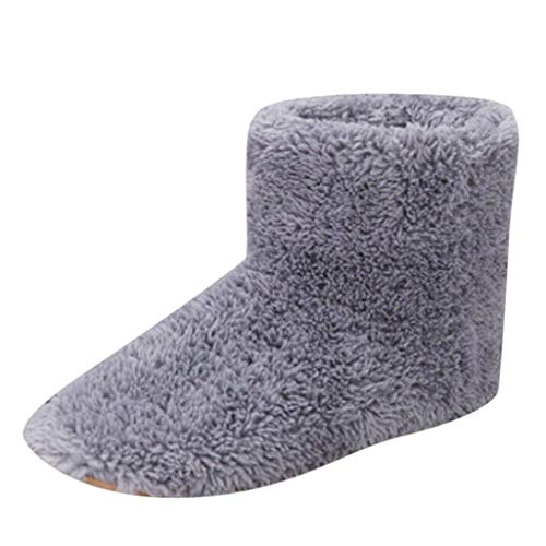 TooTu Electric Heated Slipper Sock Washable USB Plush Ankle Bootie Slippers Indoor Warm House Shoes for Men Women