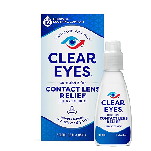 Clear Eyes Contact Lens Relief Eye Drops, 0.5 Fl Oz