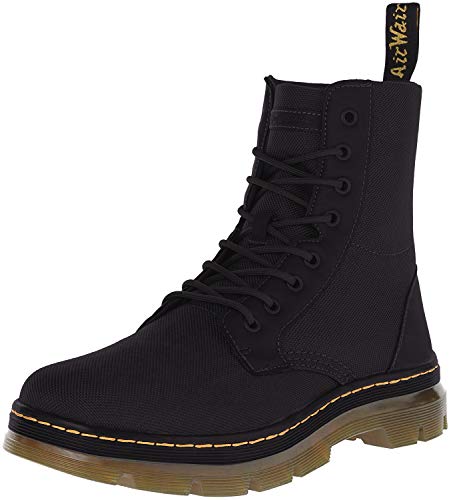 Dr. Martens, Black Extra Tough Poly+Rubbery, Combs 8 Eye Boot, Unisex, 13 US Women/12 US Men, Combat Boot