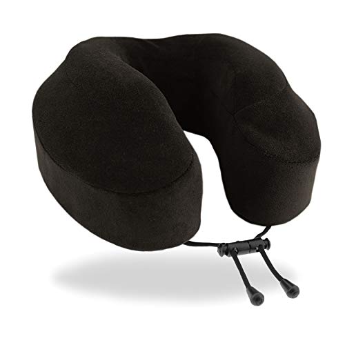 Cabeau Evolution Classic Travel Neck Pillow Memory Foam Neck Support with Adjustable Clasp for Comfort On-The-Go - Airplane, Train, Car, Home, Office, and Gaming (Midnight Black)