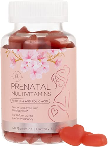 Prenatal Vitamin Gummies, Prenatal Gummy Multivitamin w/ DHA and Folate, Vitamins C, D3 & Zinc for Immune Support, Folic Acid, Omega 3 (DHA/EPA) Women Pregnancy Supplement, 60 Gummies (30 Day Supply)