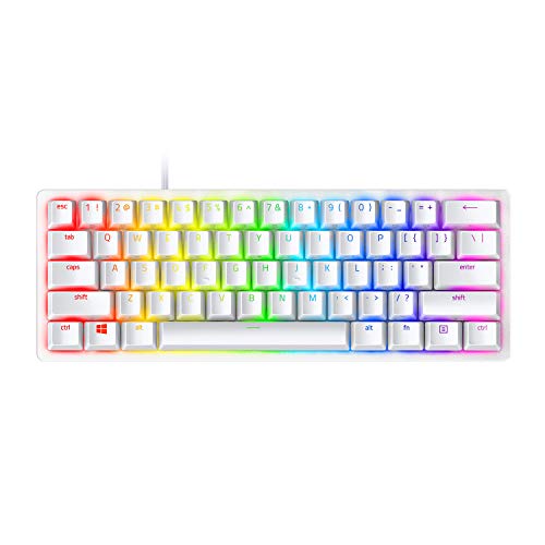 Razer Huntsman Mini 60% Gaming Keyboard: Fast Keyboard Switches - Linear Optical Switches - Chroma RGB Lighting - PBT Keycaps - Onboard Memory - Mercury White