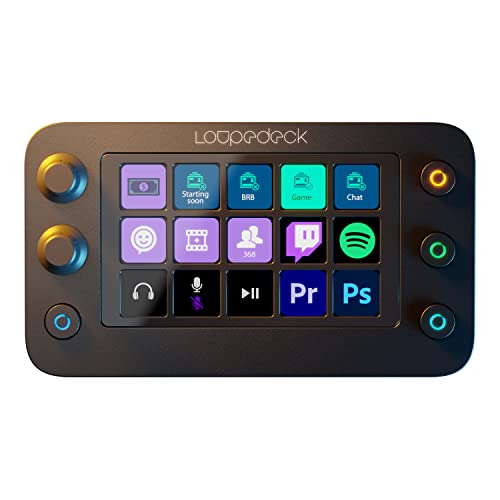 Loupedeck Live S - The Streaming Console for Desktop Productivity, Full Stream Control and Content Creation with Customizable LED Touchscreen Buttons, Dials and RGB Buttons, Works with PC and Mac