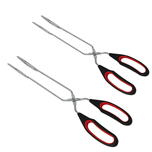 Stainless Steel Kitchen Tongs Scissor Tongs for Cooking, BBQ Barbecue, Grilling Tong Set of 2 (11 + 12 inch)