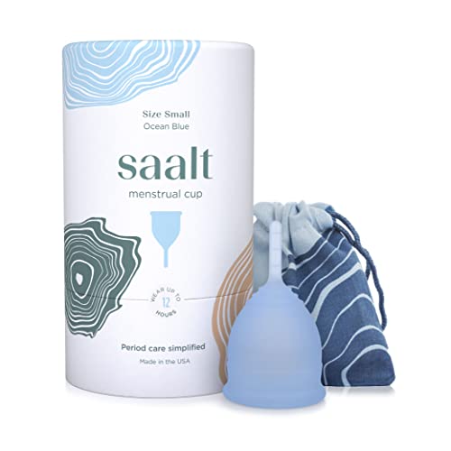 Saalt Menstrual Cup - Premium Design - Most Comfortable Period Cup - #1 Active Cup - Wear for 12 Hours - Soft, Flexible, Reusable Medical-Grade Silicone - Made in USA