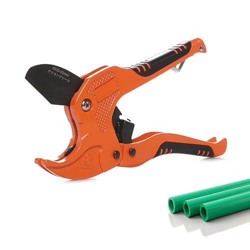 Zantlea Pipe and Tube Cutter, Ratcheting Hose Cutter One-hand Fast Pipe Cutting Tool with Ratchet Drive for Cutting Less Than 1-1/4' O.D. PEX, PVC, and PPR Pipe
