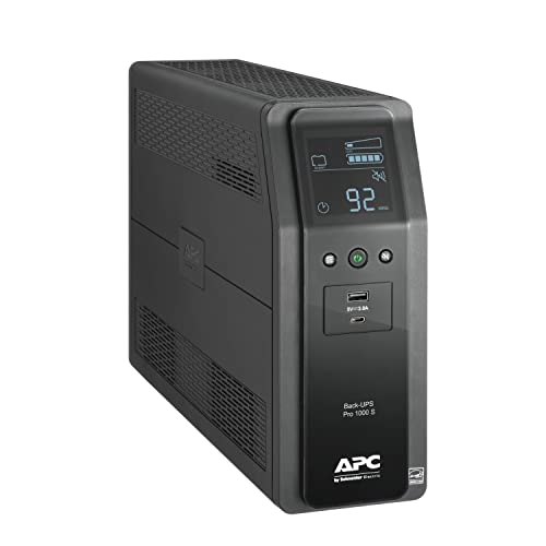 APC UPS 1000VA Sine Wave UPS Battery Backup and Surge Protector, BR1000MS Backup Battery Power Supply with AVR, (2) USB Charger Ports