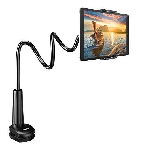 Tryone Gooseneck Tablet Holder Stand for Bed Adjustable Flexible Arm Tablets Mount Clamp on Table Compatible with iPad Air Mini | Galaxy Tabs | Kindle Fire | Switch or Other 4.7-10.5' Devices