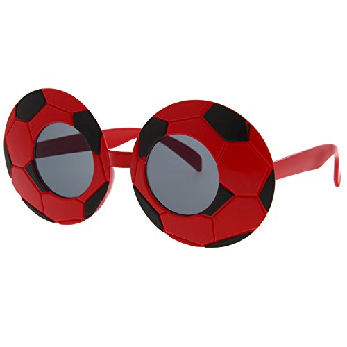 grinderPUNCH Soccer Ball Sunglasses Fun Novelty Party Costume Football Red