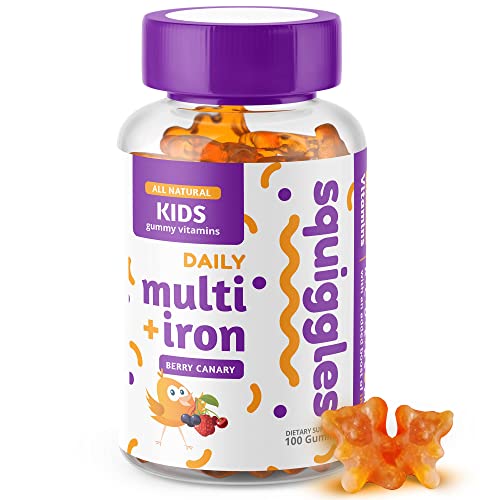 Squiggles Kids Multivitamin + Iron Gummies 100ct. | All-Natural, Low Sugar, and Super Yummy | Broad Spectrum of Vitamins and Minerals with a Boost of Iron.