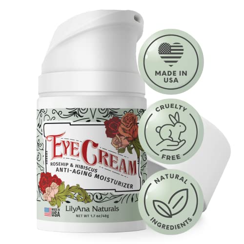 LilyAna Naturals Eye Cream - Eye Cream for Dark Circles and Puffiness, Under Eye Cream, Anti Aging Eye Bag Cream, Improve the look of Fine Lines and Wrinkles - Skin Care Products - 1.7 oz