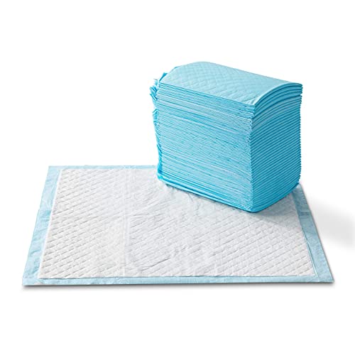 Amazon Basics Dog and Puppy Pee Pads with Leak-Proof Quick-Dry Design for Potty Training, Heavy Duty Absorbency, Regular Size, 24 x 23 Inches - Pack of 80