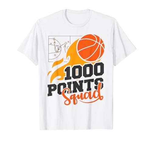 1000 Points Basketball Scorer Squad School Basketball Player T-Shirt