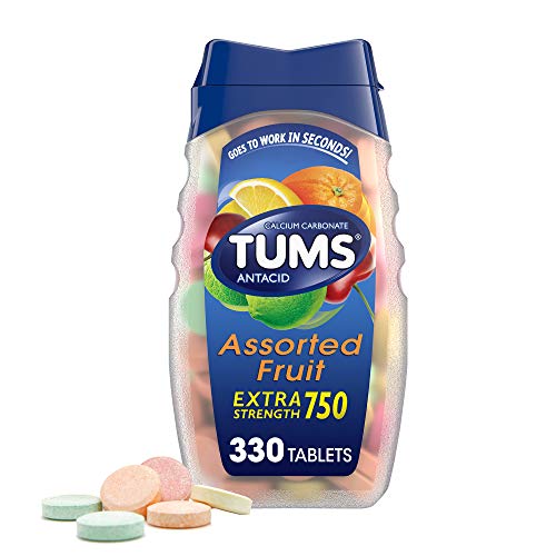 TUMS Extra Strength Antacid Tablets for Chewable Heartburn Relief and Acid Indigestion Relief, Assorted Fruit Flavors - 330 Count