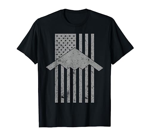B-2 Spirit Stealth Bomber Patriotic Vintage Flag T-Shirt