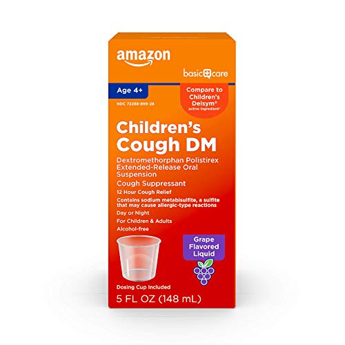 Amazon Basic Care Children's Cough Suppressant DM; Cough Medicine for Kids, 5 Fluid Ounces