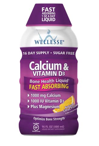 HOPESO Wellesse Calcium & Vitamin D Liquid Natural Citrus Flavor - 16 oz, Pack of 6