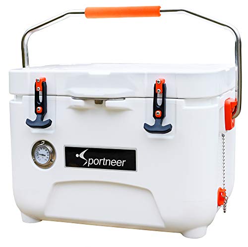Sportneer 25 Quart Cooler Ice Chest with Built-in Thermometer for Road Trip, Camping, Picnic, BBQ, Fishing, Hunting, Bear Resistant and Zero Leakage
