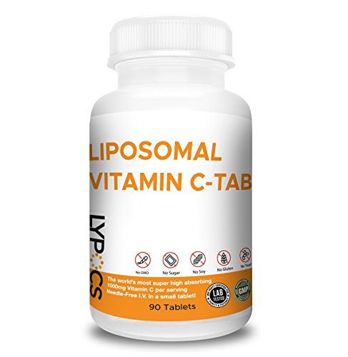 LIPOSOMAL Vitamin C Small Tablets Easy to Swallow, Made in USA, Pure, Vegan – 1000mg Supplements – 90 Tablets – Non-GMO – Powerful Antioxidant Protection with Maximum Bioavailability – 30 Servings