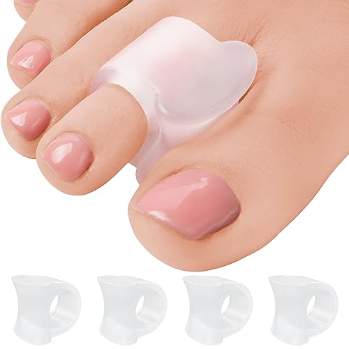 Toe Spacers for Men and Women – 4 Gel Toe Separators, Hammer Toe Straightener, Correct Toes, by 5 Stars United