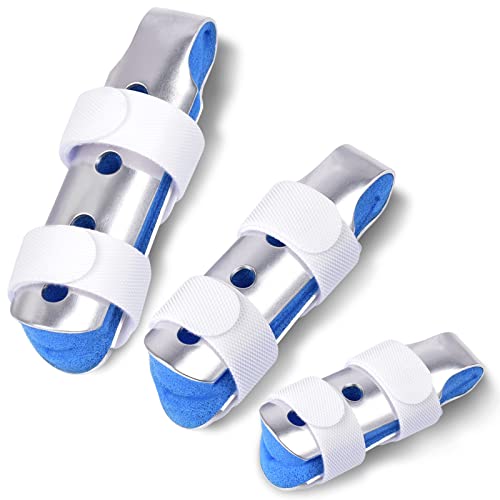 Sopito Finger Splint, 3PCS Finger Support Brace Finger Stabilizer for Broken Fingers Straightening Arthritis Knuckle Immobilization,Blue