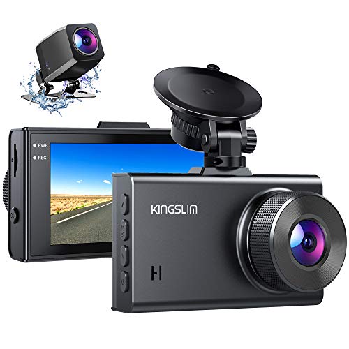 Kingslim D2 2.5K Dual Dash Cam, 1440P&1080P Front and Rear Camera for Cars 170 Degree Driving Recorder with Sony Starvis Sensor Night Vision G-Sensor Parking Mode Support 128GB Max