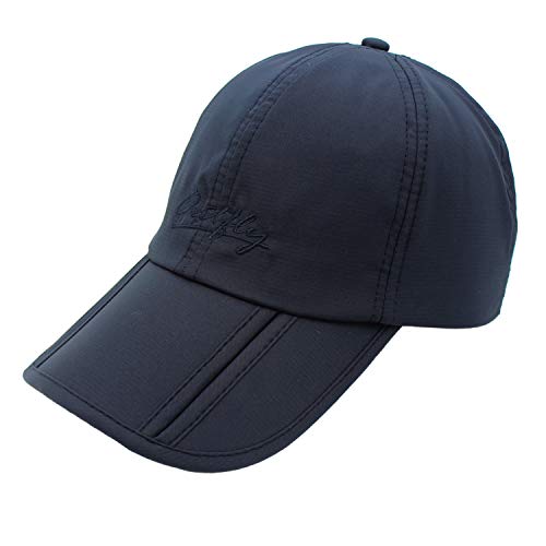 QingFang Folding Baseball Cap Running Cap for Men and Women Sports Hat with Storage Bag Dark Blue