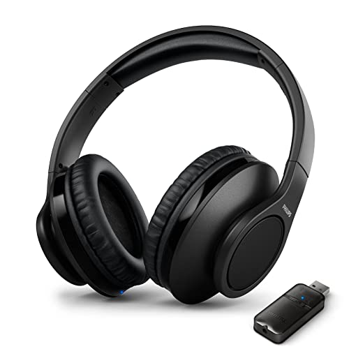 Philips Wireless Headphones for TV Watching with Home Cinema Sound and Low Latency, Wireless TV Headphones with Bluetooth USB Transmitter Over The Ear Bluetooth Headphone Easy to use, 18h Playtime