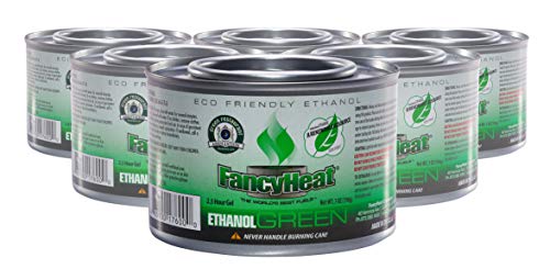 Fancy Heat Eco-Friendly Green Ethanol Chafing Dish Fuel Burns Very Hot for 2.5 Hours - 6 Pack