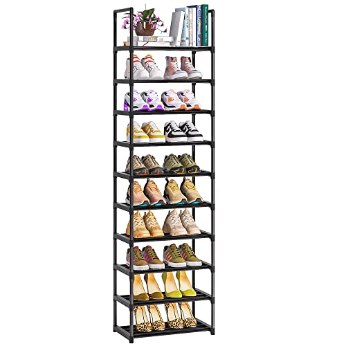 OYREL Sturdy Metal Shoe Rack Organizer,Narrow Shoe Racks for Closets, Shoe Shelf Stand