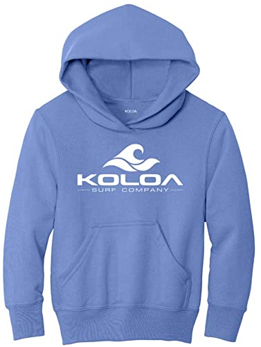 Joe's USA Koloa Wave Logo Youth Soft and Cozy Hoodies Size L-Carolina Blue