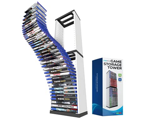 Skywin PS5 Game Holder and Video Game Storage Organizer - 36 CD Storage Disk Tower for PS5 DVD Storage