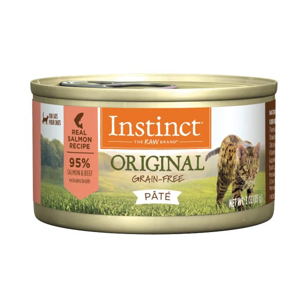 Instinct Original Grain Free Real Salmon Recipe Natural Wet Canned Cat Food by Nature's Variety, 3 oz. Cans (Case of 24)