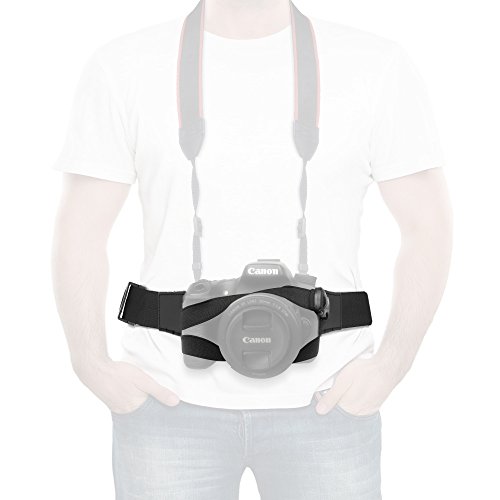 Anwenk Camera Strap Belt Chest Harness Strap Adjustable Quick Release Camera Fasten Belt Strap w/Buckle Quick Save Waist Strap for DSRL Canon Nikon Sony Pentax Panasonic Lens Case-Black