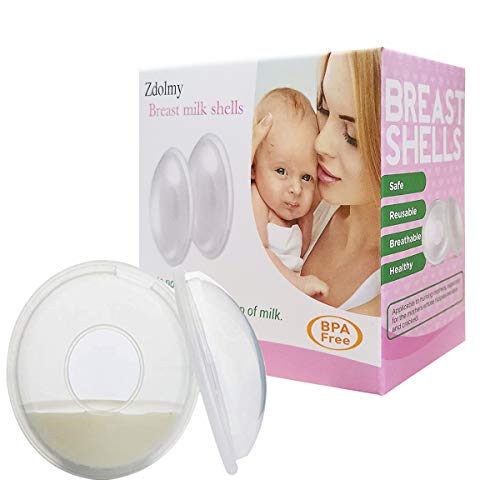 Breast Shells, Milk Saver, Nursing Cups, Nursing Moms to Ease Nipple Pain, BPA-Free and Reusable, Collect Breast Milk Leak (Pack of 2)