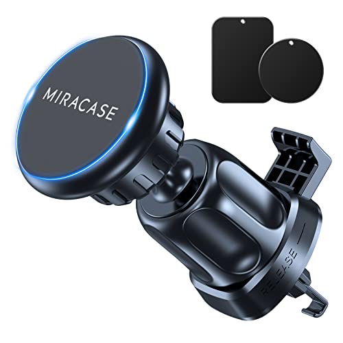 [Upgraded] Miracase Universal Magnetic Phone Holder for Car,[2nd Generation Vent Clip&Strong Magnets] Hands Free Car Phone Mount, Air Vent Cell Phone Holder for All Phones