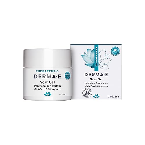 DERMA-E Scar Gel – Therapeutic Natural Scar Treatment for Face – Hydrating Scar Remover Gel for Acne Scars, Burns, Tattoos, Callouses, & Stretchmarks, 2oz
