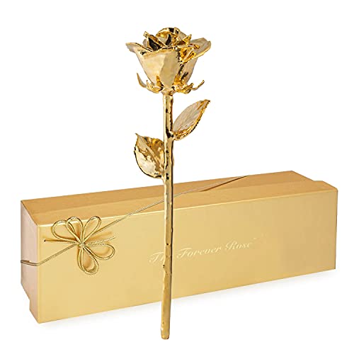 Forever Rose Real 24K Gold Rose, Genuine One of a Kind Rose Hand Dipped in 24K Gold Roses to Last a Lifetime