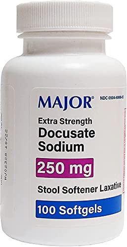 Stool Softener Docusate Sodium 250 Mg 100 Caps (3 Pack) by Rugby