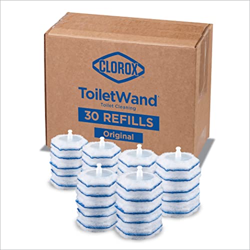 Clorox ToiletWand Disinfecting Refills, Disposable Wand Heads, blue Original, 30 Count