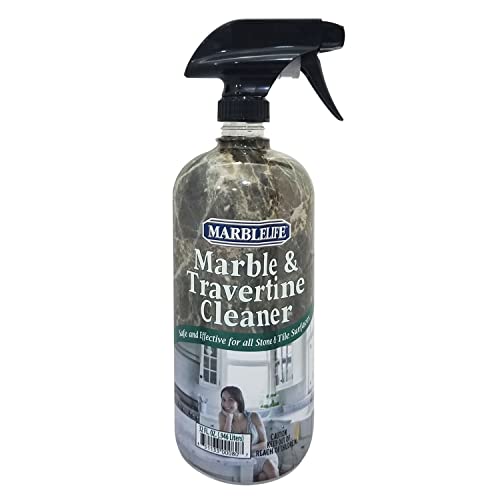 Marblelife InterCare Marble and Travertine Cleaner, Natural Stone & Terrazzo Liquid Cleaner, Shower & Tile Surface Care, Floor, Walls & Countertop Cleaner and Degreaser, 32 oz