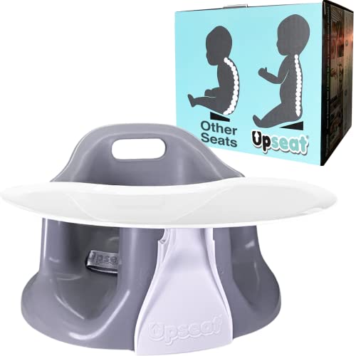 Upseat Baby Floor Seat Booster Chair for Sitting Up with Removable Tray for Meals and Playtime, Developed with Physical Therapists for Safe and Healthy Hip Development and Posture