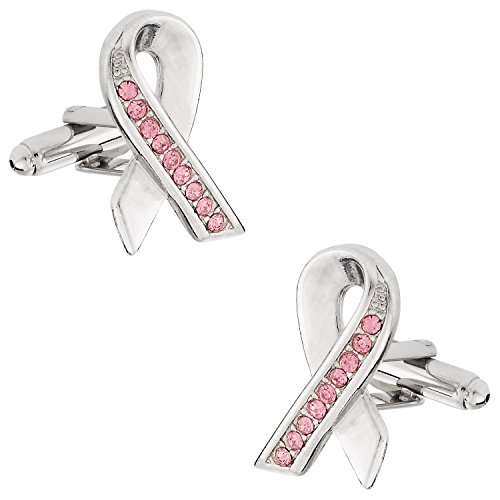 Cuff-Daddy Pink Ribbon Breast Cancer Awareness Cufflinks with Presentation Box