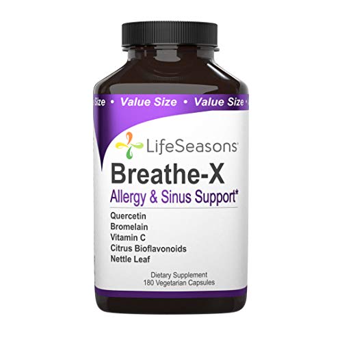 Life Seasons - Breathe-X - Fast Acting Allergy Relief Supplement - Reduce Sinus and Nasal Discomfort - Naturally Boost Immune System - with Quercetin, Bromelain, Nettle Leaf - (180 Count)